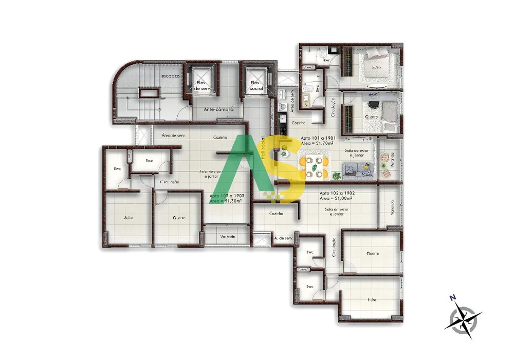 Apartamento, 2 quartos, 51 m² - Foto 14