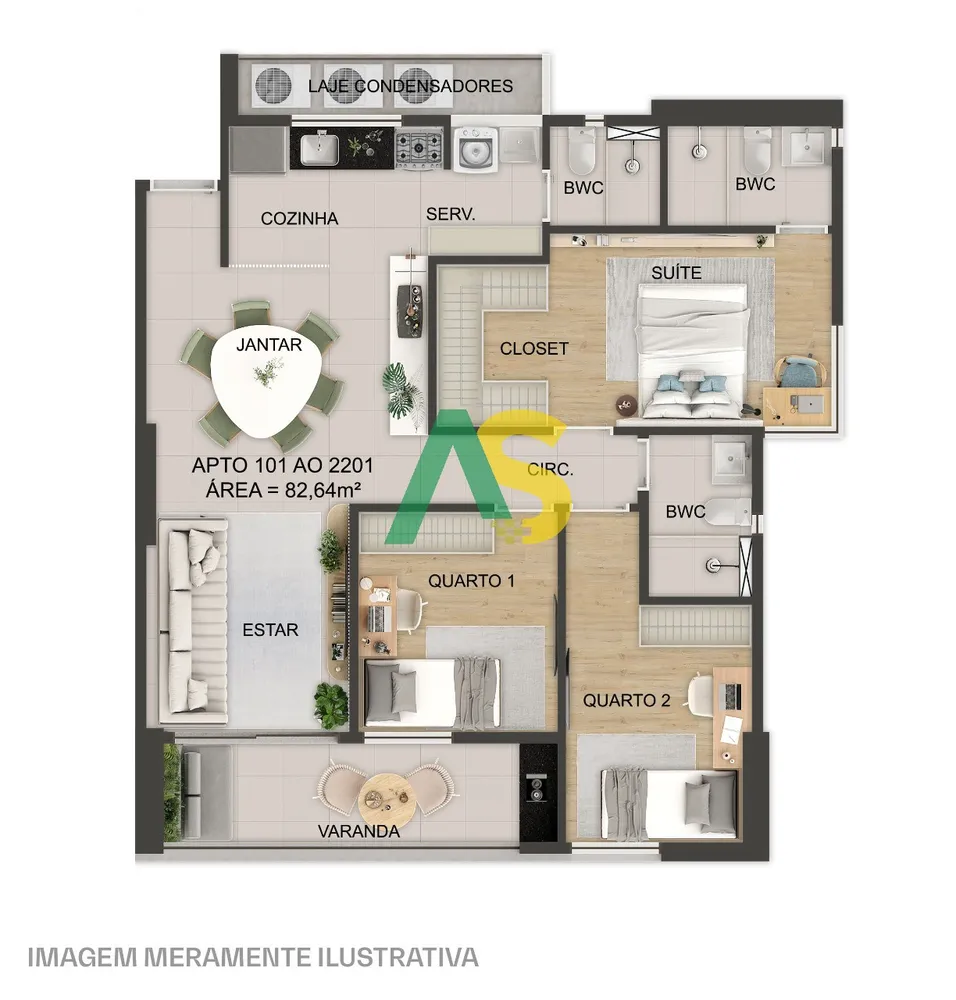 Apartamento, 3 quartos, 81 m² - Foto 2