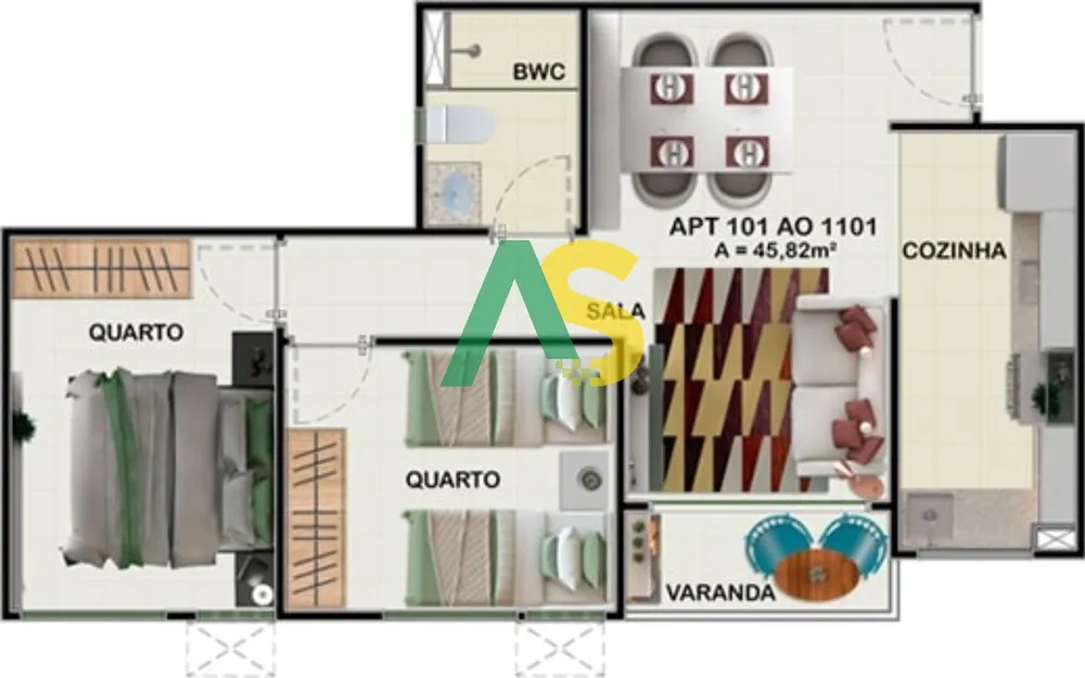 Apartamento, 2 quartos, 45 m² - Foto 10