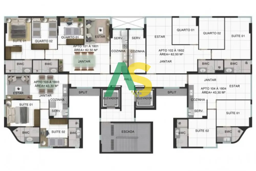 Apartamento, 3 quartos, 62 m² - Foto 3