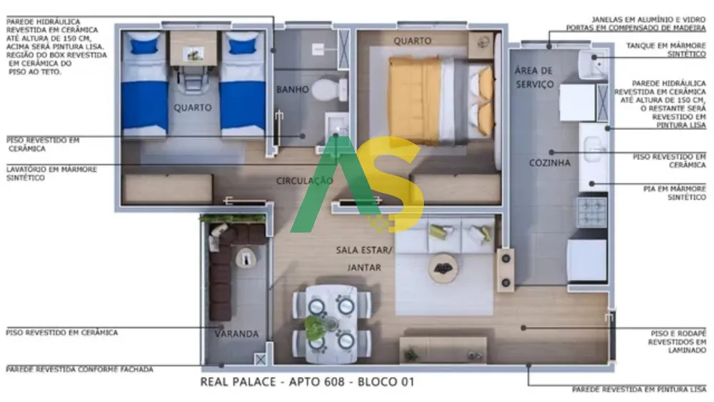 Apartamento, 2 quartos, 44 m² - Foto 3