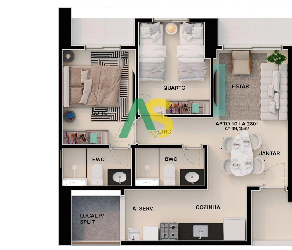 Apartamento, 2 quartos, 49 m² - Foto 14