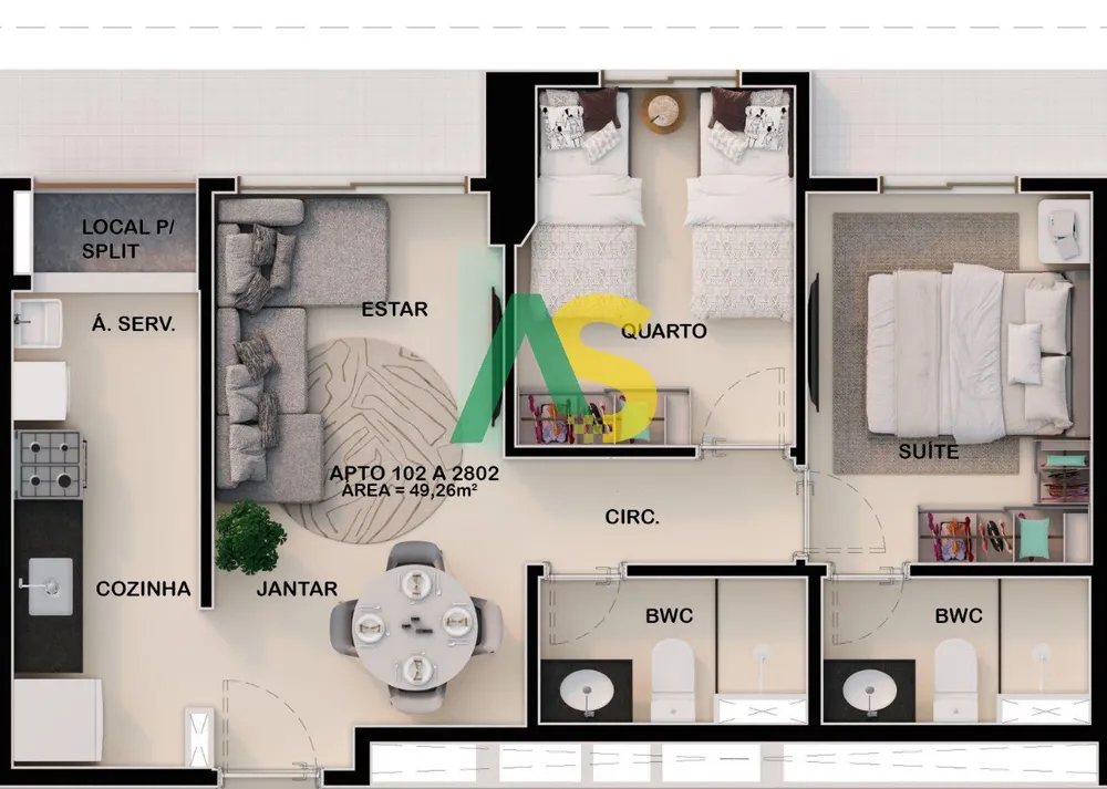 Apartamento, 2 quartos, 49 m² - Foto 15
