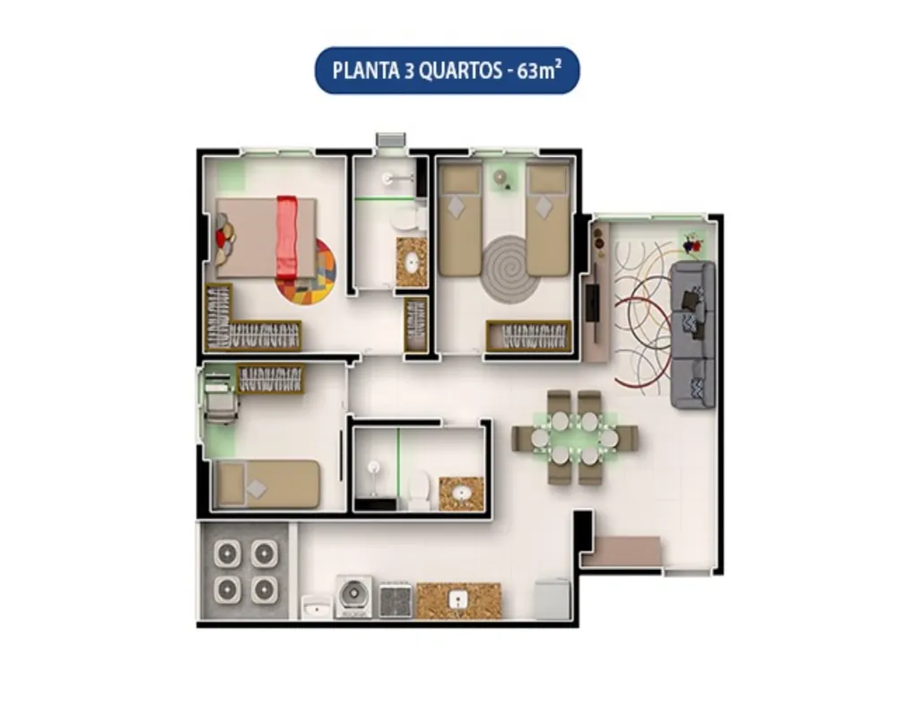 Apartamento, 3 quartos, 63 m² - Foto 20