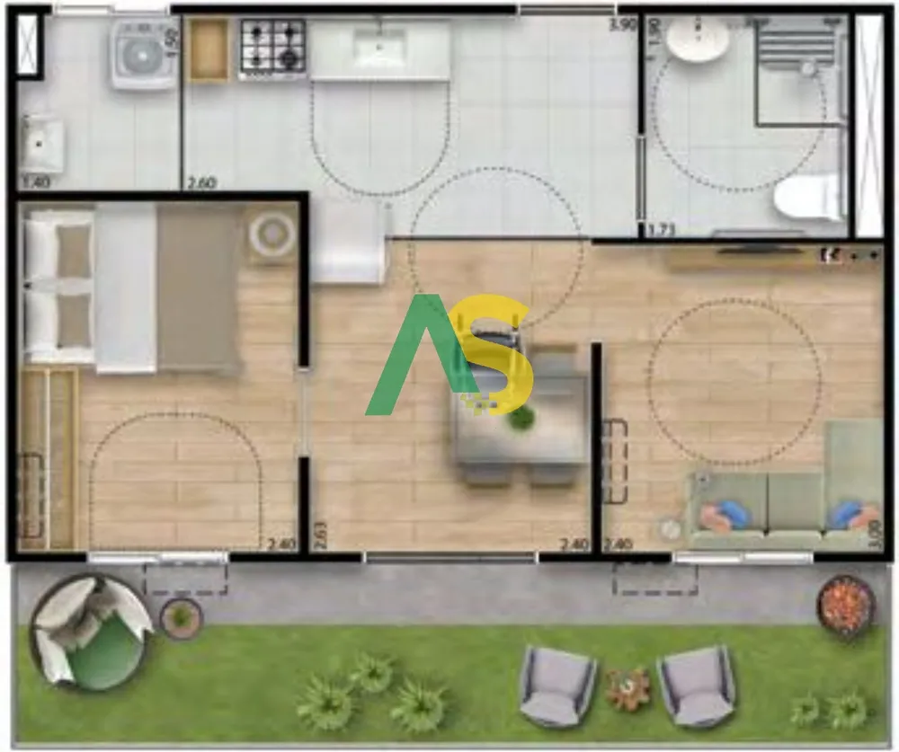 Apartamento, 2 quartos, 37 m² - Foto 6