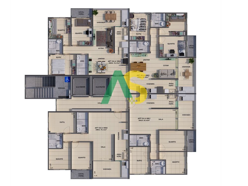 Apartamento, 3 quartos, 70 m² - Foto 19