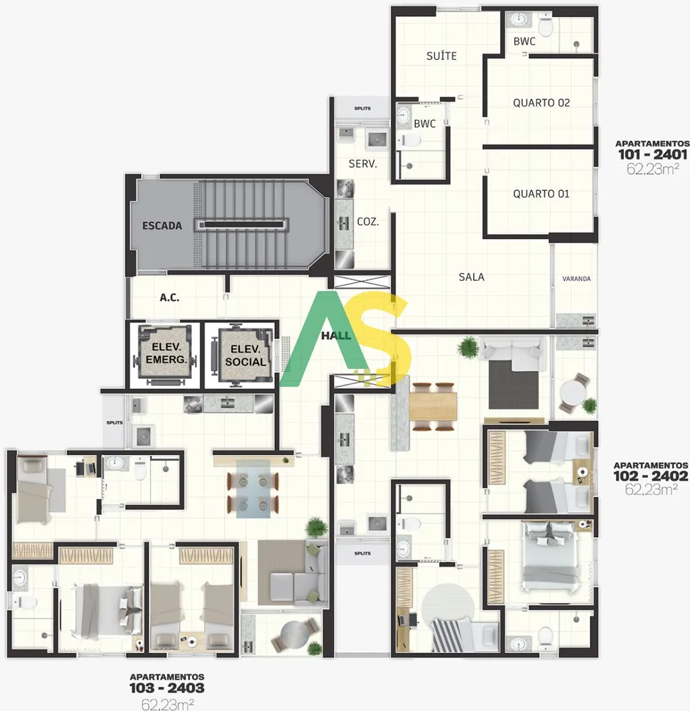 Apartamento, 3 quartos, 62 m² - Foto 16