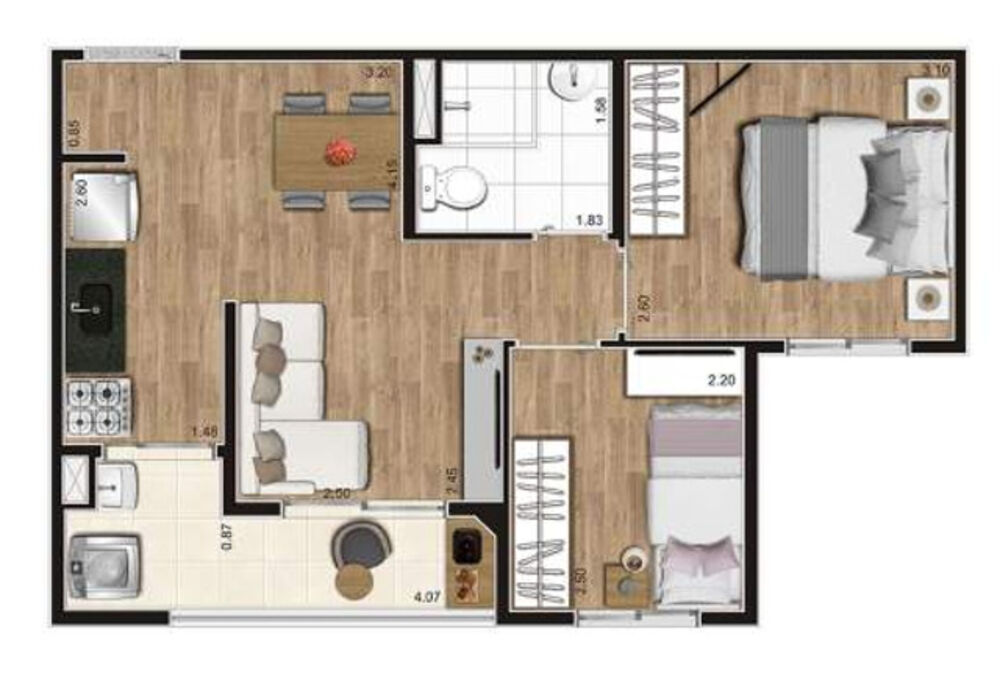 Apartamento, 2 quartos, 43 m² - Foto 7