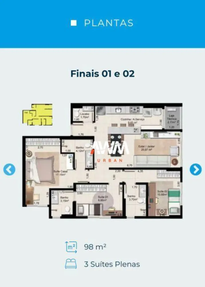 Apartamento, 3 quartos, 98 m² - Foto 8