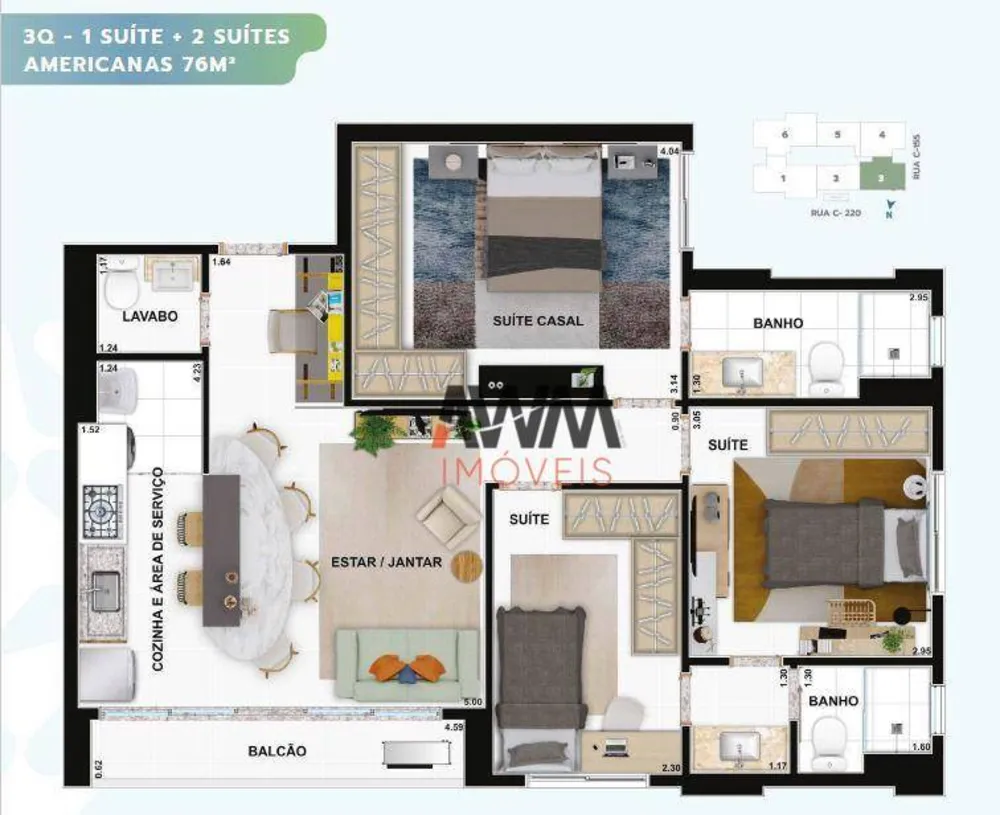 Apartamento, 3 quartos, 76 m² - Foto 13