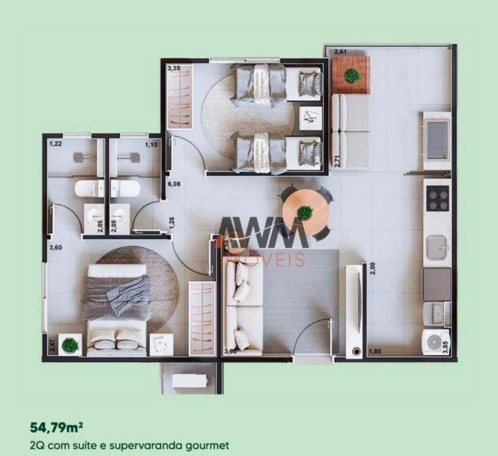 Apartamento, 2 quartos, 54 m² - Foto 7