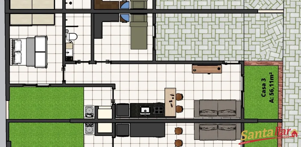 Casa, 2 quartos, 53 m² - Foto 8