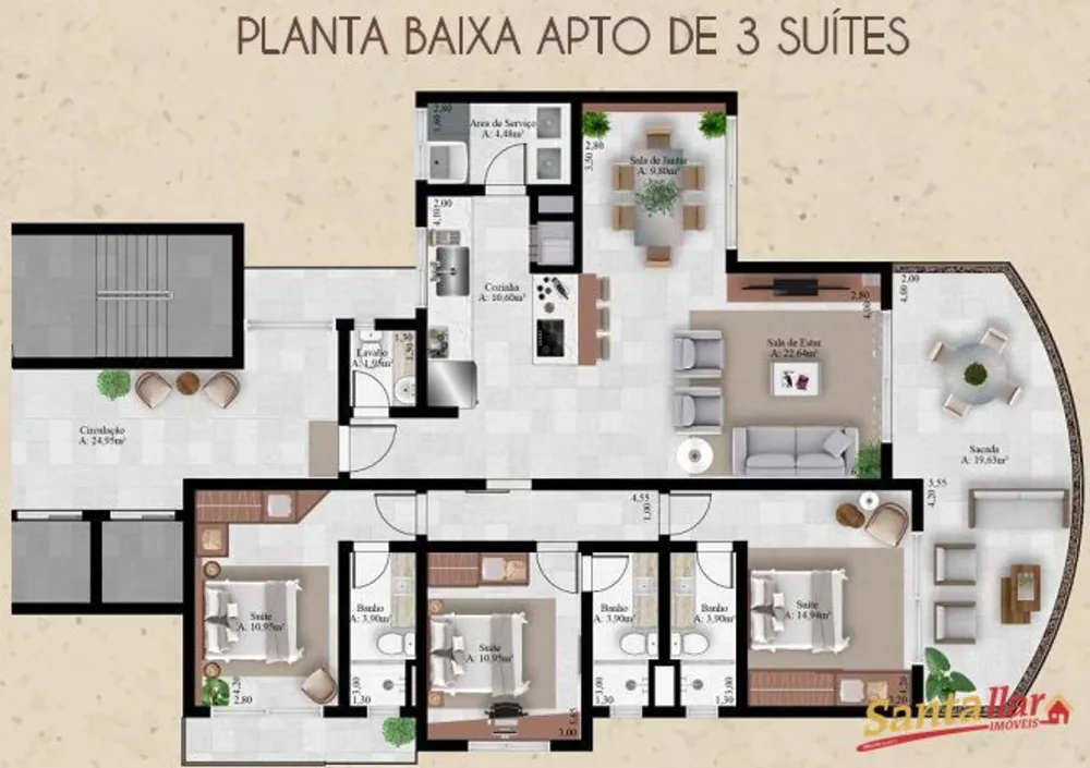 Apartamento, 3 quartos, 138 m² - Foto 7