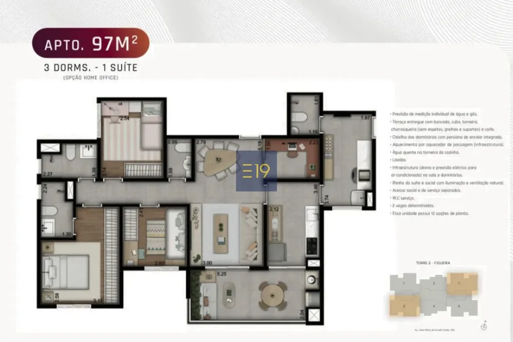 Apartamento, 3 quartos, 97 m² - Foto 2