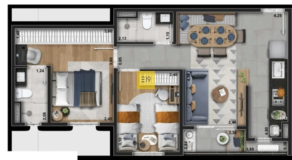 Apartamento, 2 quartos, 68 m² - Foto 1