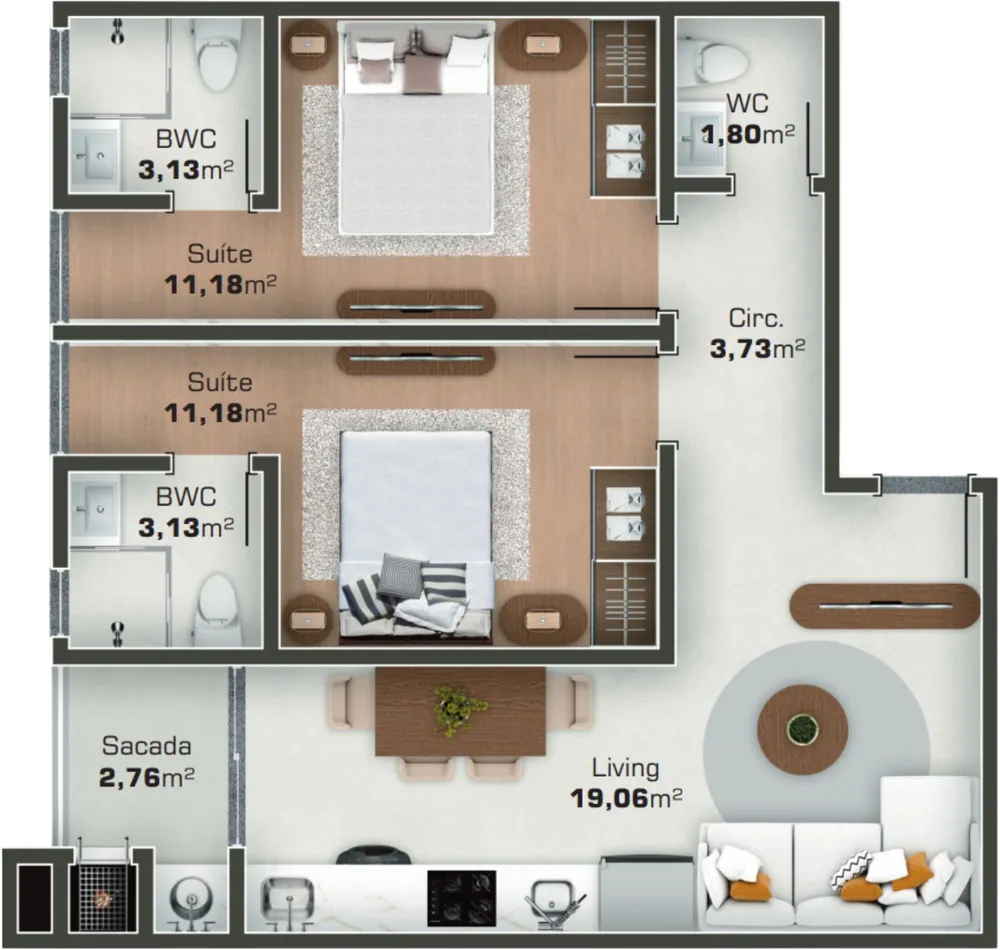 Apartamento, 2 quartos, 100 m² - Foto 9