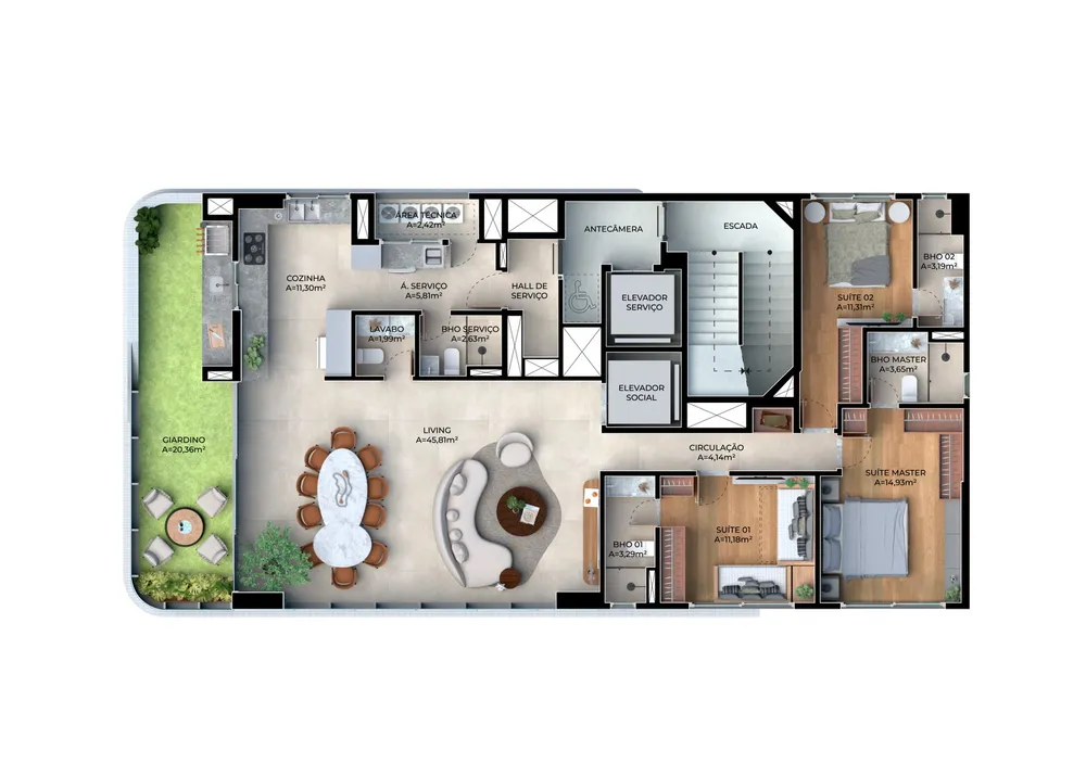 Apartamento, 4 quartos, 163 m² - Foto 1