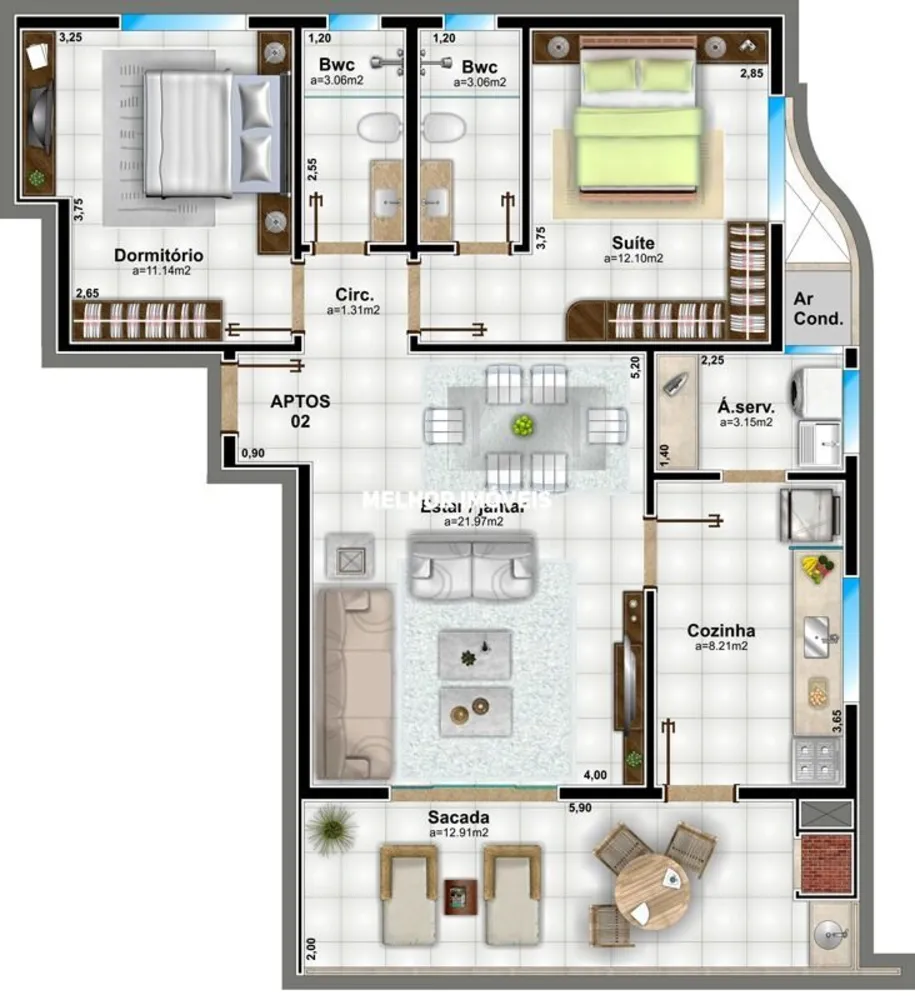Apartamento, 2 quartos, 90 m² - Foto 6