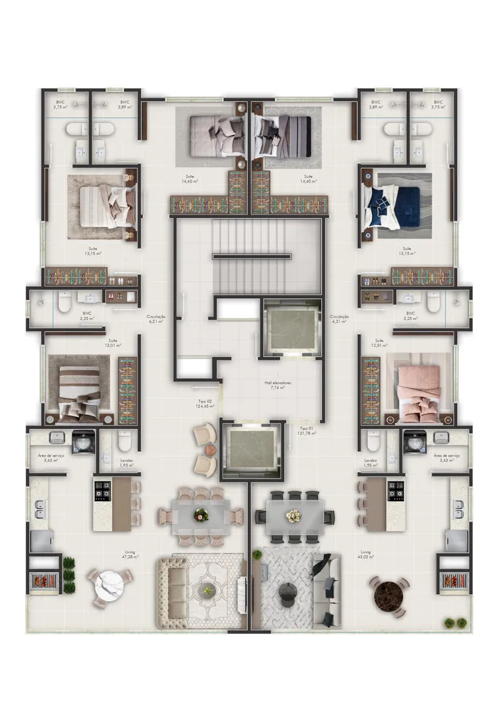 Apartamento, 3 quartos, 126 m² - Foto 6