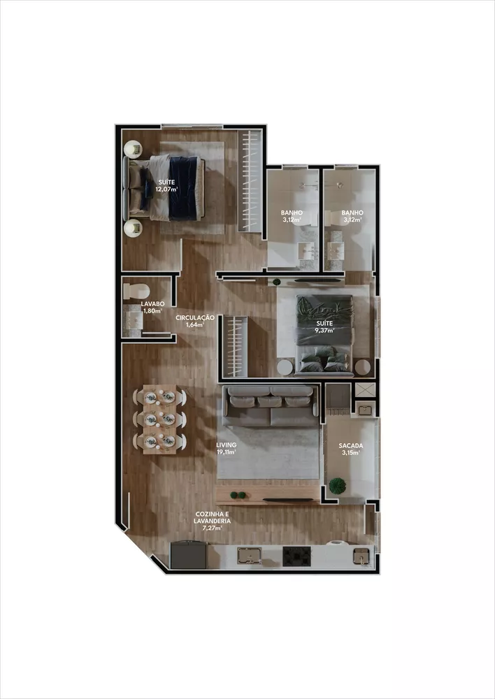 Apartamento à venda com 2 quartos, 69m² - Foto 7