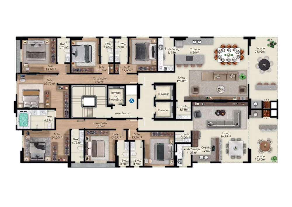 Apartamento, 4 quartos, 202 m² - Foto 1