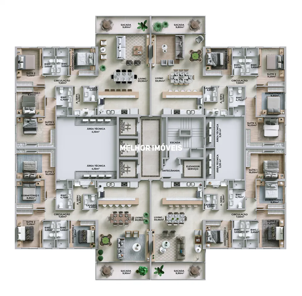 Apartamento, 4 quartos, 126 m² - Foto 5
