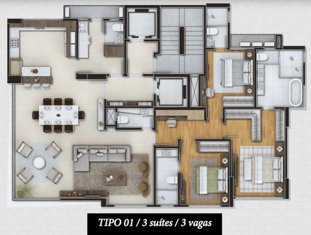 Apartamento, 3 quartos, 172 m² - Foto 2