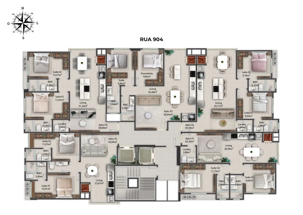 Apartamento, 2 quartos, 63 m² - Foto 1