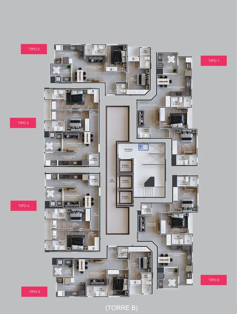 Apartamento, 2 quartos, 66 m² - Foto 2