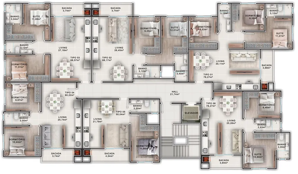Apartamento, 2 quartos, 59 m² - Foto 4