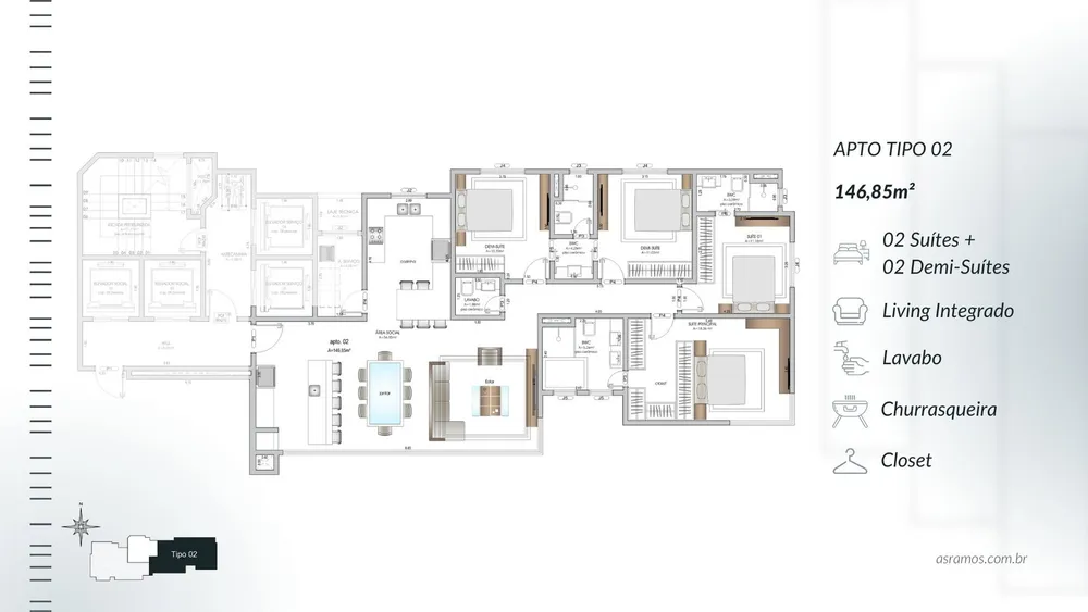 Apartamento, 4 quartos, 146 m² - Foto 6