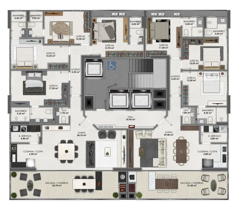 Apartamento, 3 quartos, 132 m² - Foto 12