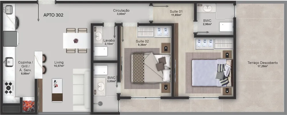 Apartamento, 64 m² - Foto 7