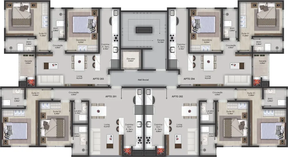 Apartamento, 64 m² - Foto 8