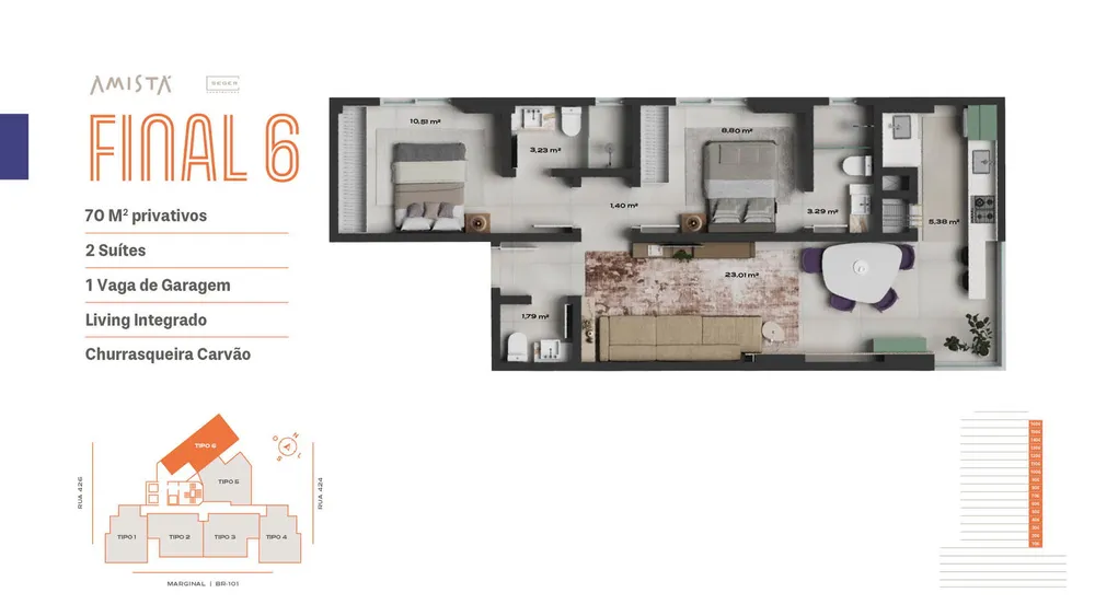 Apartamento, 2 quartos, 69 m² - Foto 1