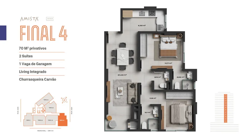 Apartamento, 2 quartos, 69 m² - Foto 3