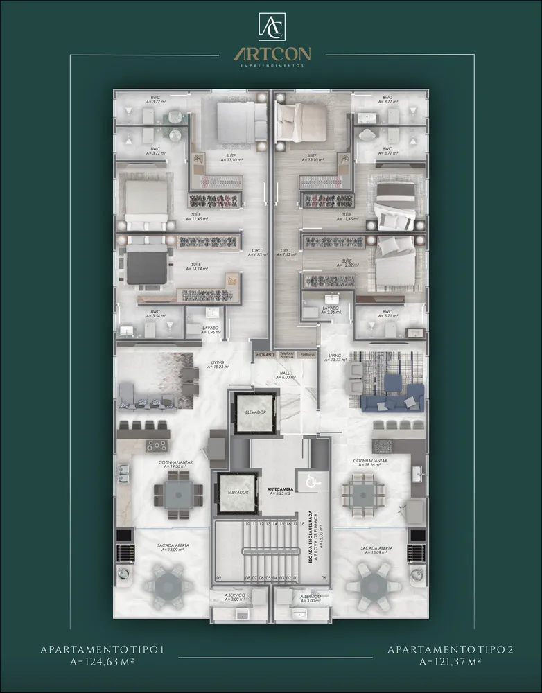 Apartamento, 3 quartos, 122 m² - Foto 3