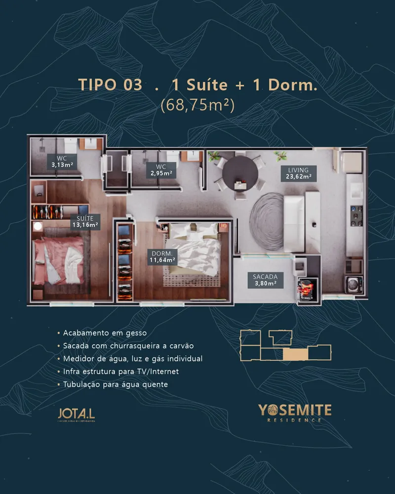 Apartamento, 3 quartos, 69 m² - Foto 3