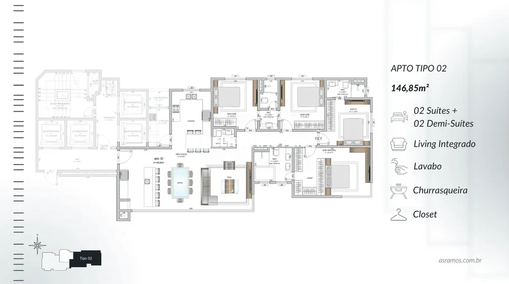 Apartamento, 3 quartos, 120 m² - Foto 4