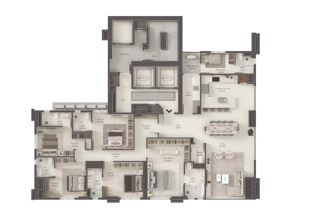 Apartamento, 4 quartos, 185 m² - Foto 7