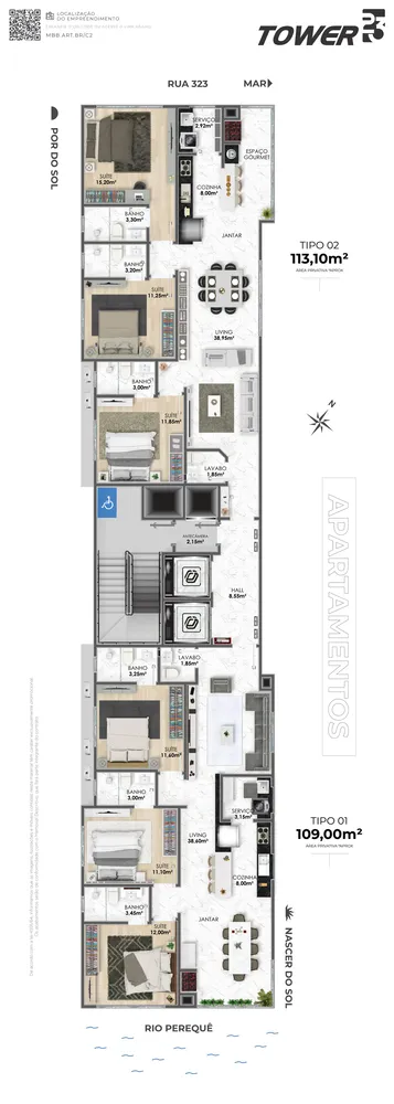 Apartamento, 3 quartos, 109 m² - Foto 2
