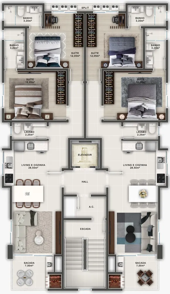 Apartamento, 2 quartos, 74 m² - Foto 3