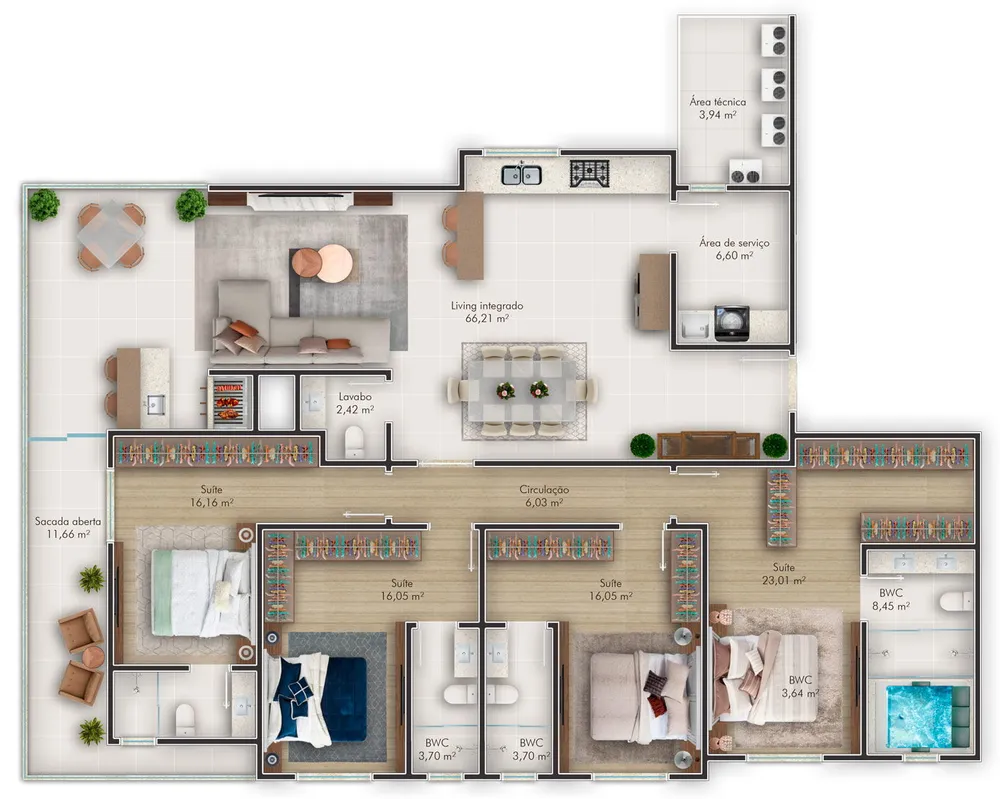 Apartamento, 4 quartos, 206 m² - Foto 1
