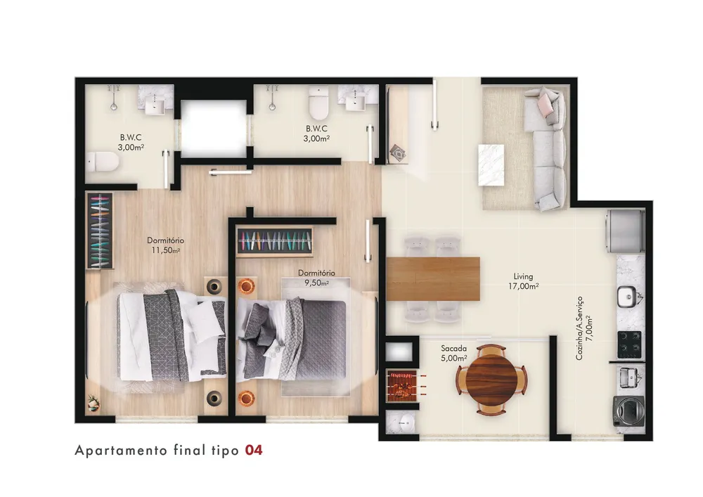 Apartamento, 2 quartos, 69 m² - Foto 5
