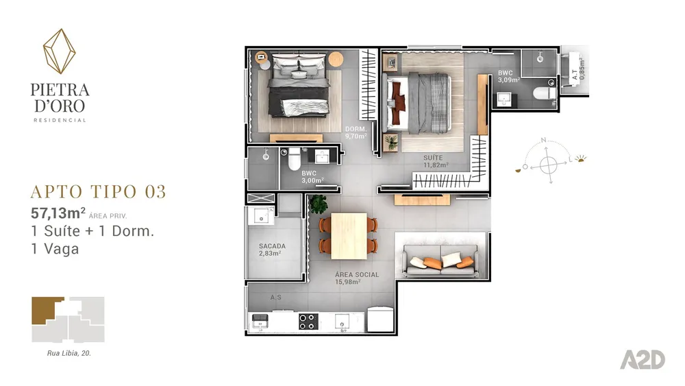 Apartamento, 2 quartos, 57 m² - Foto 11