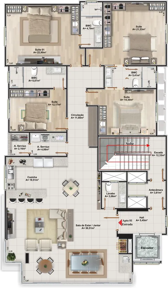 Apartamento, 4 quartos, 200 m² - Foto 8