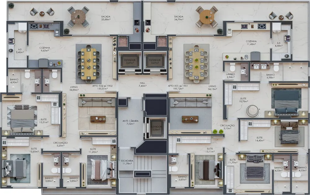 Apartamento, 4 quartos, 185 m² - Foto 11