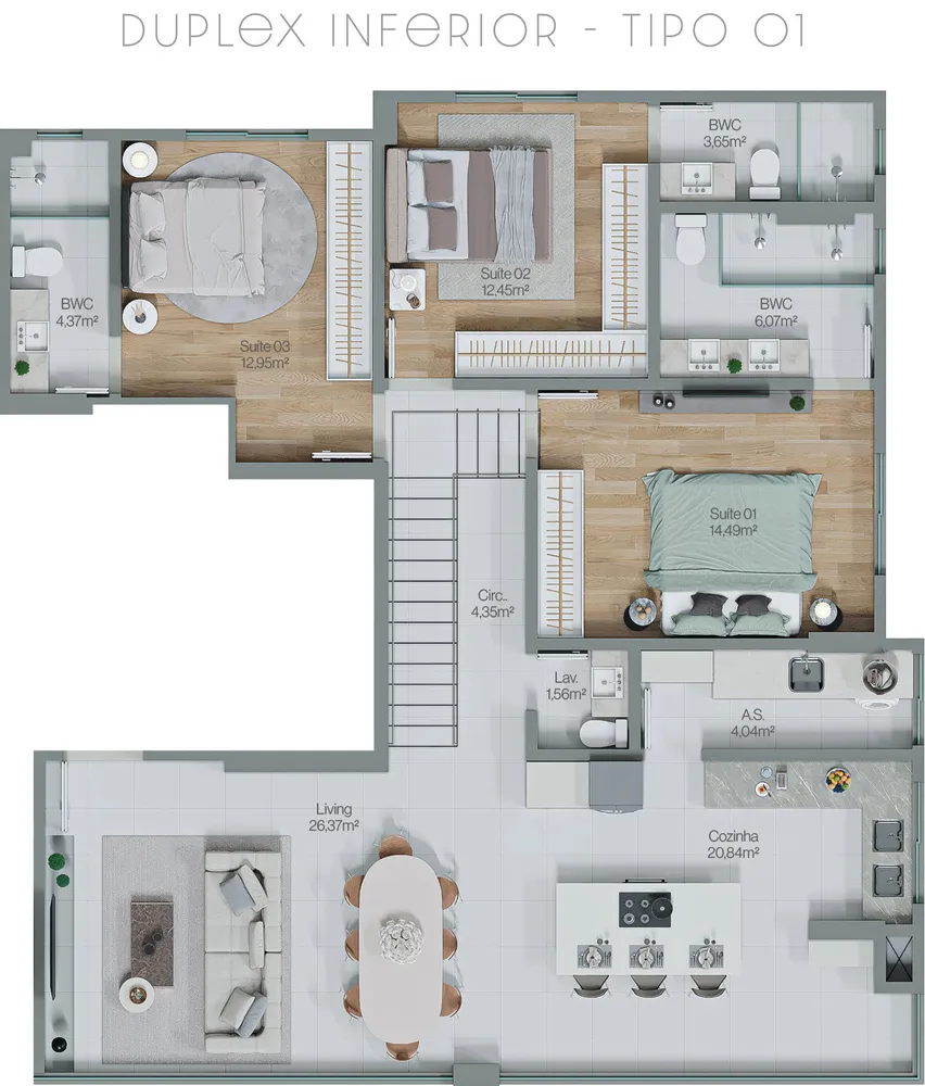 Apartamento, 3 quartos, 125 m² - Foto 7