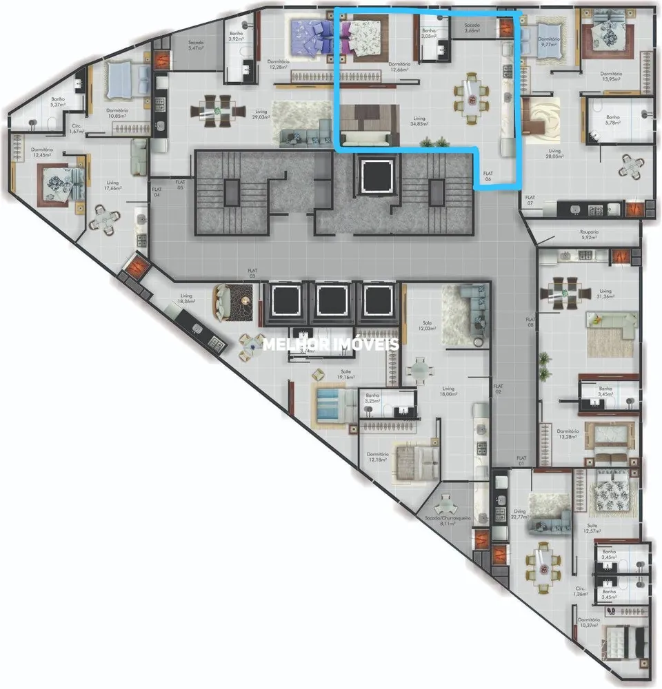 Apartamento, 1 quarto, 58 m² - Foto 1