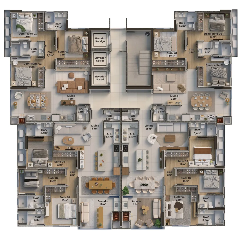 Apartamento, 2 quartos, 90 m² - Foto 12